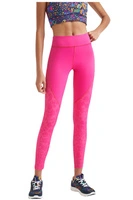 Legginsy damskie Desigual Pink sportowe leopard różowe r. S