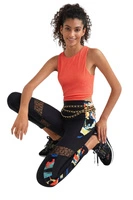 Legginsy damskie Desigual Calix czarne wysoki stan fitness