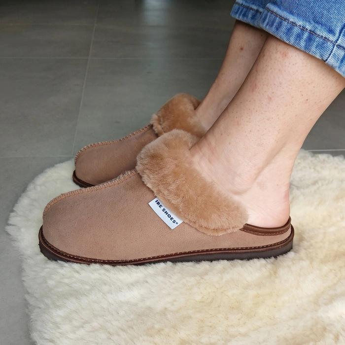 Kapcie damskie IRE SHOES ze skóry owczej naturalny kożuch futro ciepłe ręcznie szyte r. 40
