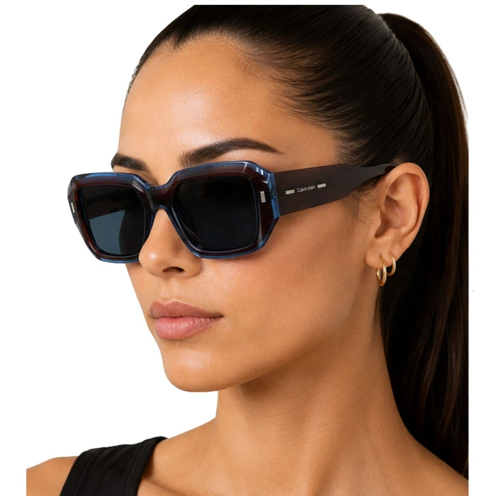 Okulary przeciwsłoneczne Calvin Klein CK23536s brązowe damskie kocie oczy