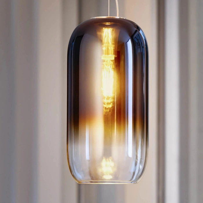 Lampa sufitowa Artemide Gople Mini z dmuchanego szkła niebieska