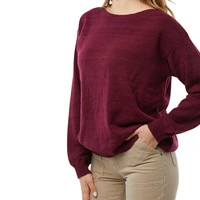 Sweter damski Lee Cooper luźny bordowy z wełną