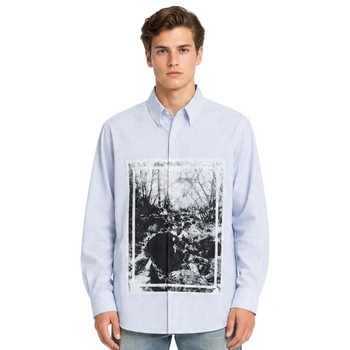 Koszula męska Zara długi rękaw w paski niebieska r. XL