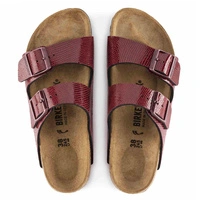 Klapki damskie Birkenstock Arizona BS regular birko-flor bordowe r. 41