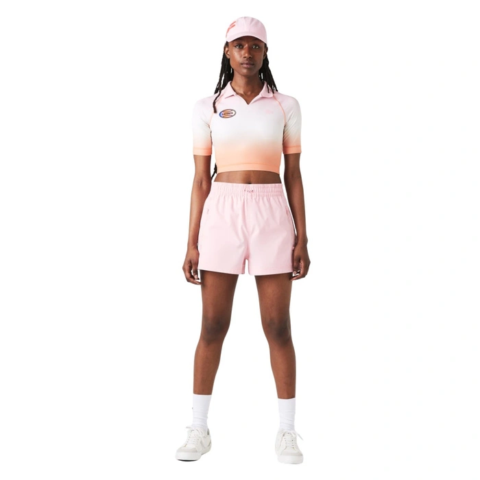 Koszulka damska Lacoste Summer sportowa crop wielokolorowa r. S