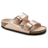 Klapki damskie Birkenstock Arizona BS narrow birko-flor różowo-złote r. 37