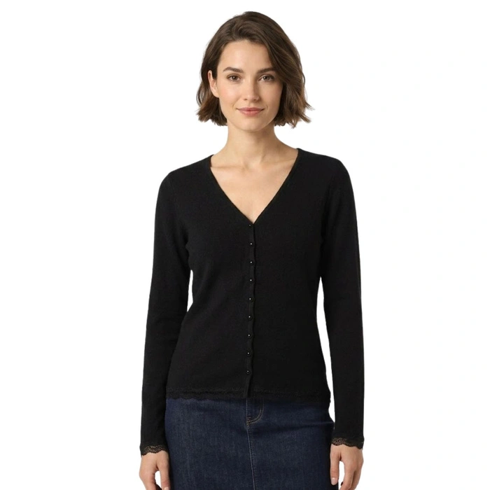 Sweter damska Naf Naf Alina czarny zapinany