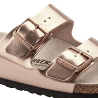 Klapki damskie Birkenstock Arizona BS narrow birko-flor różowo-złote r. 40