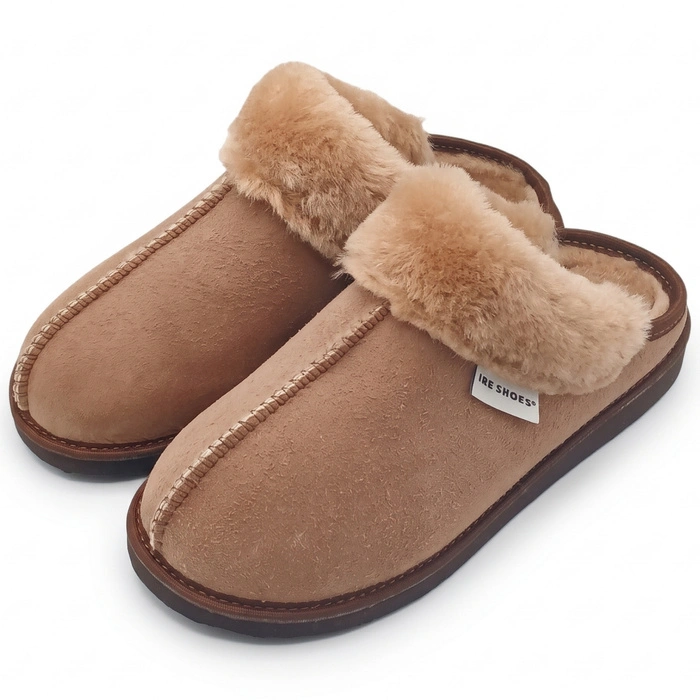 Kapcie damskie IRE SHOES ze skóry owczej naturalny kożuch futro ciepłe ręcznie szyte r. 36
