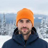 Czapka unisex Jack Wolfskin Real Stuff polarowa beanie zimowa pomarańczowa
