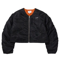 Kurtka damska HUF Paisley Satin bomberka z naszywkami czarna r. S
