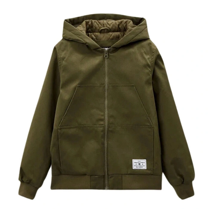 Kurtka chłopięca Dc Shoes Padded ocieplana z kapturem khaki r. 164