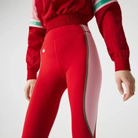 Spodnie damskie Lacoste Sport treningowe legginsy czerwone r. XS