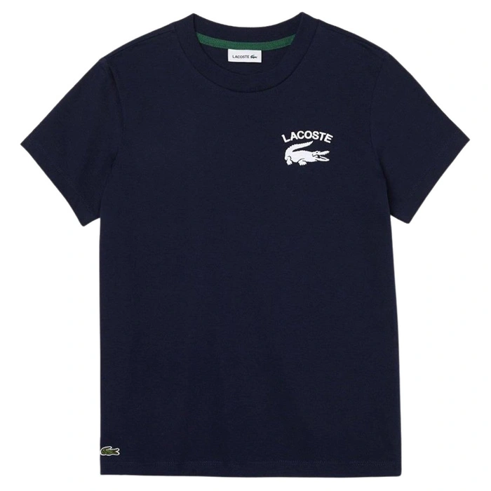 Koszulka dziecięca Lacoste bawełniana granatowa t-shrit r. 92