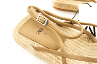 Sandały damskie ZARA boho espadryle i minimalistyczne paski r. 39