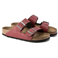 Klapki damskie Birkenstock Arizona BS skórzane birko-flor bordowe r. 42