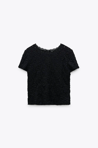 Bluzka Zara Black Lace Top