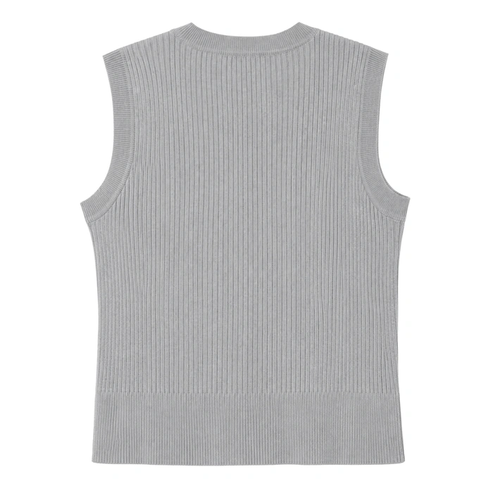 Sweter damski Rodier kamizelka bez rękawów szara r. XL