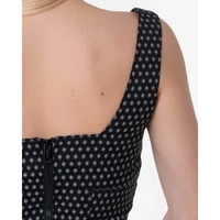 Bluzka damska Guess Eleni Top czarna krótka wzorzysta r. S