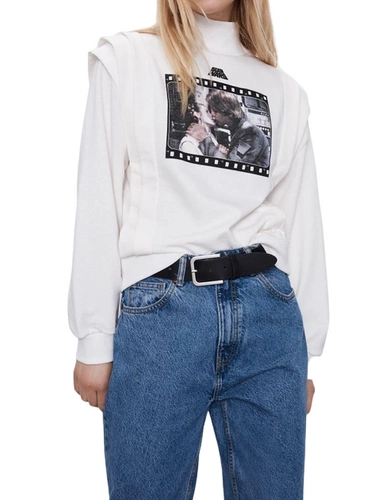 Bluza damska Zara Star Wars biała z nadrukiem 