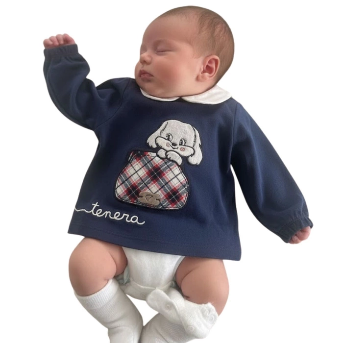 Koszulka dziecięca Chicco z długim rękawem granatowa r. 52