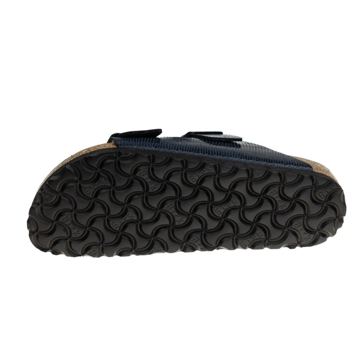 Klapki damskie Birkenstock Arizona BS birko-flor ze skórzaną wkładką granatowe r. 41