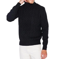 Sweter męski C&JO golf czarny ze splotem