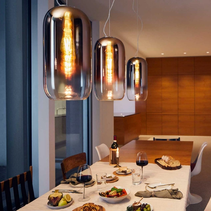 Lampa sufitowa Artemide Gople Mini z dmuchanego szkła niebieska