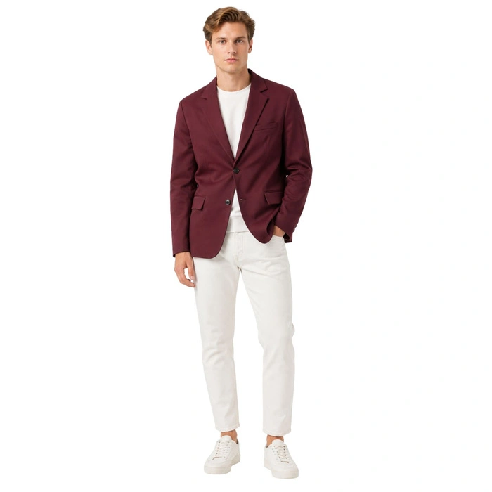 Marynarka męska Zara Slim Fit elegancka brązowa z lnem r. M