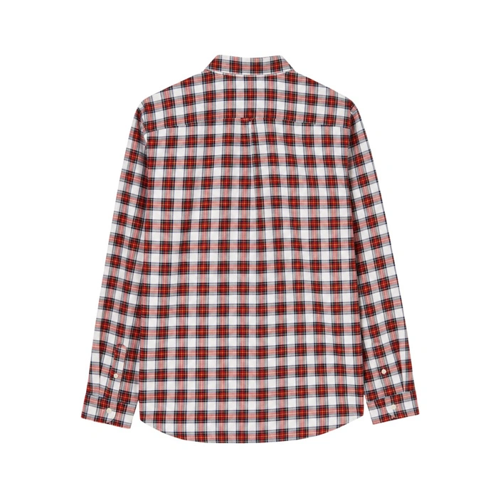 Koszula męska Lacoste Check Print w kratkę czerwono-biała r. S