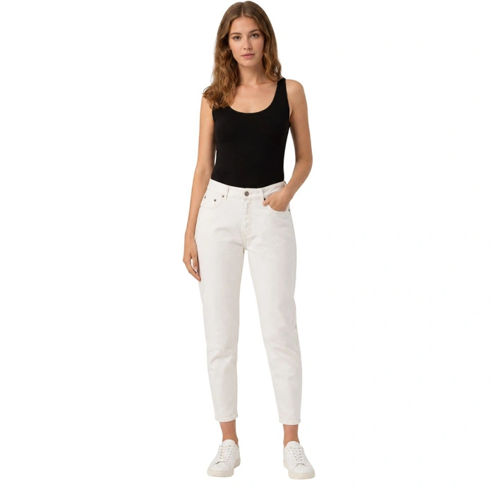 Spodnie damskie Zara Mom Fit jeansy klasyczne kremowe r. 38