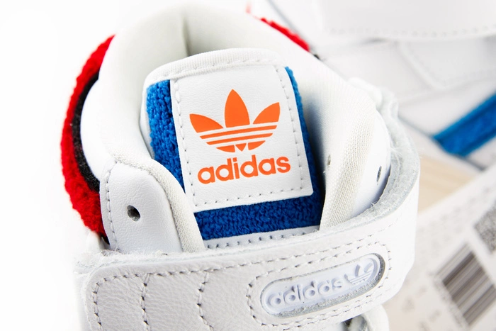Buty damskie Adidas Forum Bonega 2B skórzane wysokie biało niebieskie