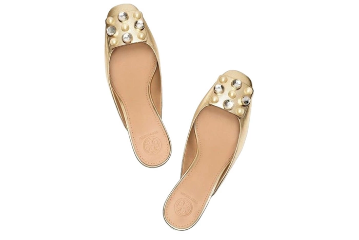 Buty damskie Tory Burch Vail 55mm złote klapki r. 36,5