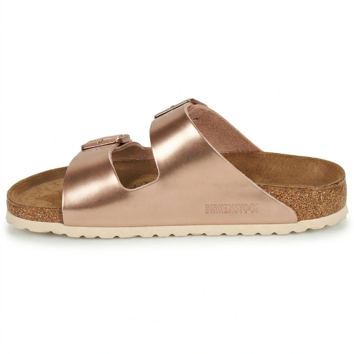 Klapki damskie Birkenstock Arizona BS narrow birko-flor złoto-różowe r. 37