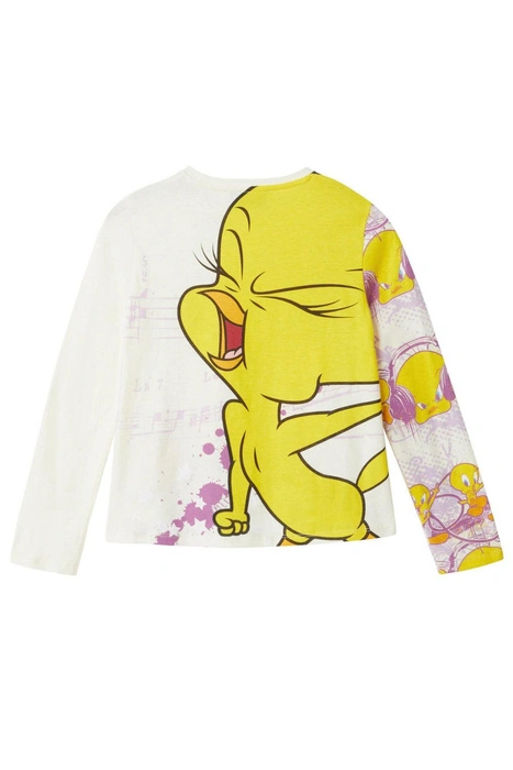 Bluzka dziewczęca Desigual Tweety Looney Tunes z długim rękawem r. 110