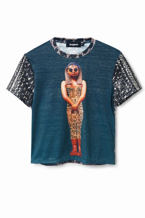 Koszulka damska Desigual Faraona t-shirt z nadrukiem r. XS