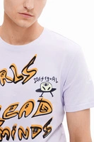 Koszulka męska Desigual Zeus fioletowa z nadrukiem r. XL